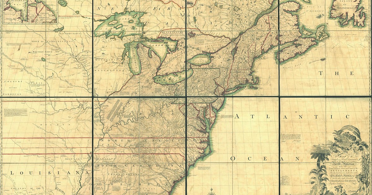 Map of the British and French Dominions in North America by John Mitchell, 1755